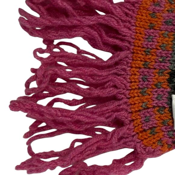 Brora 100% Cashmere Scotland Scarf Twist Fringe 3 x 106" Extra Long Pink Orange - Picture 2 of 7